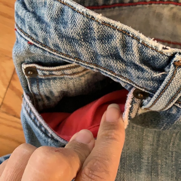 Vintage Bartack faded button fly blue jeans - Picture 6 of 11